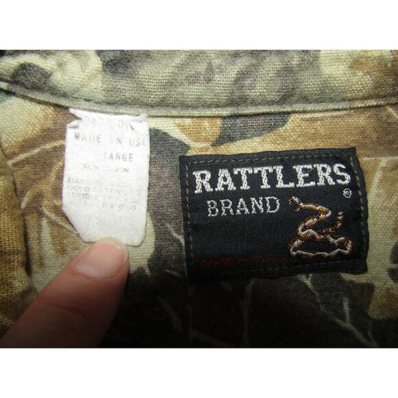 Rattlers Brand Men’s Large Camo Button-Down Shirt Hunting USA Cotton - Picture 4 of 7